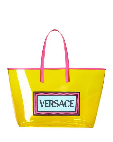 versace clear tote bag.